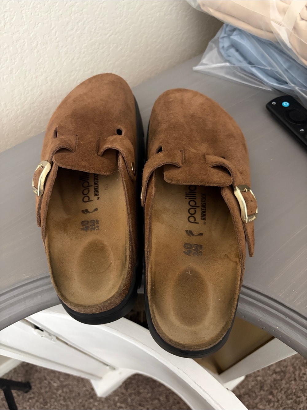 Papillon by Birkenstock Suede Slip-On Clogs with Buckle